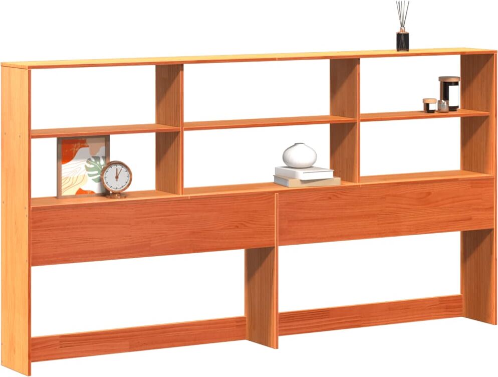 vidaXL Tête de lit avec rangement cire marron 200cm bois massif de pin