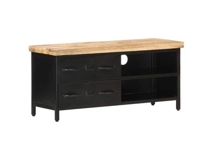 Prix bas - Meuble TV/Télévision/Hi-Fi - 90x30x41 cm Bois de manguier brut （916484111576)