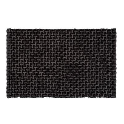 Badematte WENKO "Ecoli", schwarz, H:15mm, Materialmix, Badematten, Badematte, mit Flechtstruktur, stark saugfähig, fusselfrei
