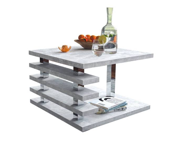 designimpex Couchtisch DC-2 Beton Betonoptik Tisch Wohnzimmertisch 60x60x40cm