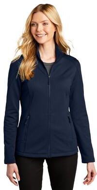 Port Authority L239 Women's Grid Fleece Jacket in River Blue Navy size Medium