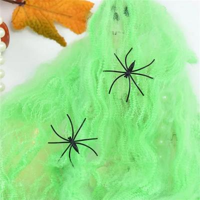 Uplifted Finds Halloween Artificial Stretchy Spider Web Scary Haunted House Scene Props green