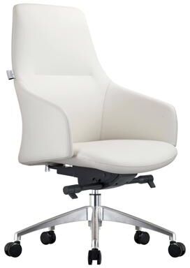 LeisureMod Celeste Leather Office Chair with Iron Frame, Adjustable Height, 360° Swivel, Synchronized Tilt, Foam Padding & Easy Assembly