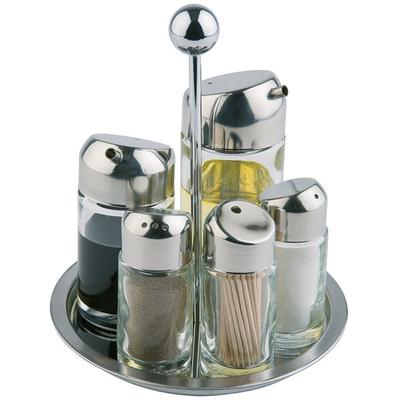 Menage-Set APS, silber (silberfarben, transparent), H:20cm Ø:16cm, Menage-Sets
