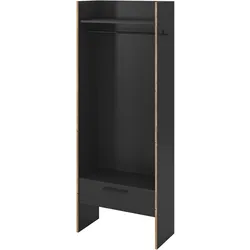 GARDEROBE grau und Nox Eiche, Kompaktgarderobe 70 x 189 cm, Salud