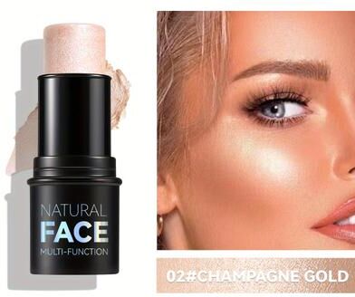 Modern Mode Marketplace Non greasy Cream Contour Stick Set With Highlighter Bronzer Blush Water resistant Face Contouring Pen champagne Gold