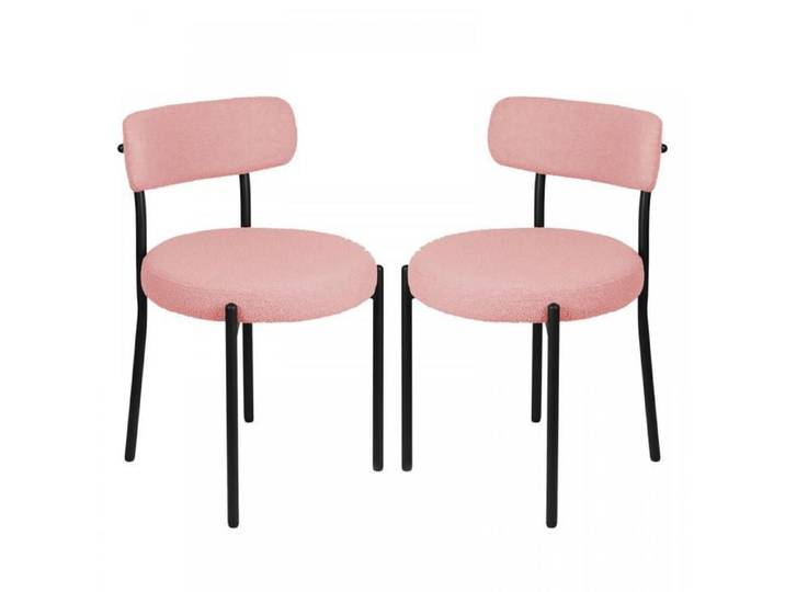 Lot de 2 chaises de salle à manger rembourrées-Pieds en métal-Chaises de luxe-Convient pour le salon la chambre la cuisine-XJING