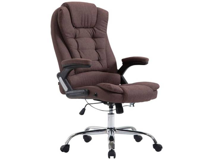 Fauteuil de bureau XXL - DÉCOSHOP26 - Tissu marron - Accoudoirs - 150 kg