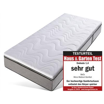 Topper BECO "Micro Medium Komfort, Komfortschaum, besonders langlebig, RG 35", weiß, B:90cm H:7cm L:190cm, Komfortschaum, Topper, Topper in 90x200 cm und weiteren Größen, punktelastischer Topper