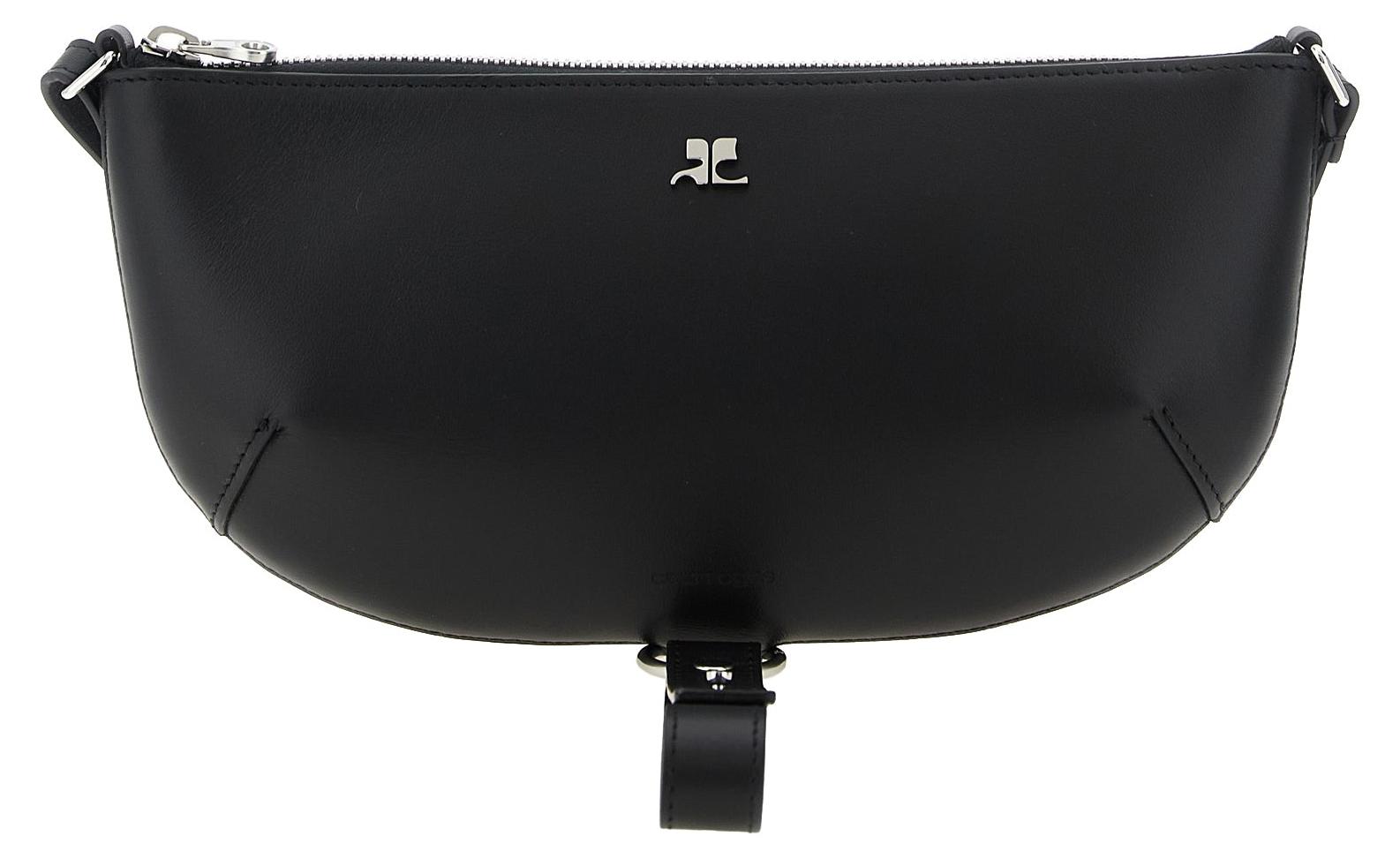 Courrèges Holy Eclipse Leder schwarz Zip AC-Logo silber