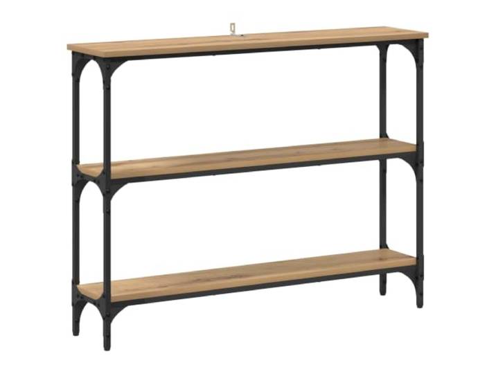Konsolentisch Eiche Handwerk 100 x 22,5 x 75 cm mit 3 Ablagen Technisches Holz, Beine aus Metall, 3 Einlegeböden, maximales Gewicht 75 kg, nur für den Innenbereich, Montage erforderlich