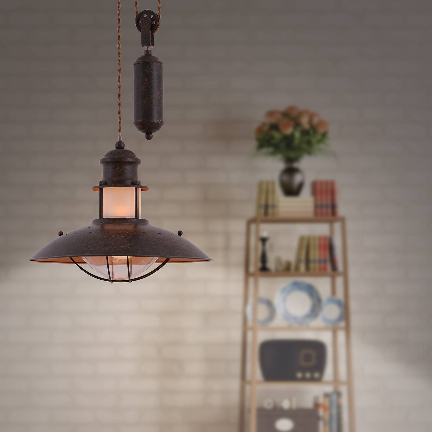 home24 Hanglamp Laterne II bruin Ø 35cm