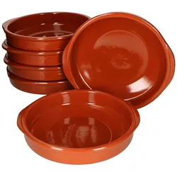 6er Set Cazuela mit Griffen Ton-Schale Bernd Ø 24cm Größe XL Mittelalter Wikinger
