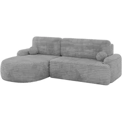 ECKSOFA mit Schlaffunktion und Bettkasten LIRA-L - 264x172x89 Hellgrau