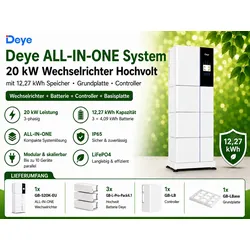Deye  ALL-IN-ONE  System  20kW  Wechselrichter  Hochvolt  mit  12,27  kWh  Speicher  Grundplatte  Controller