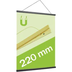 SPRINTIS Posterleiste 22 cm, holz, schwarz, magnetische Posterschiene im DIN A4 Format, Poster Aufhänger als gestalterisches Element, Kiefernholz