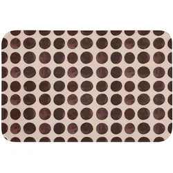 BADEMATTE Polka dots - Muster - Braun Rutschfest 60x40 cm