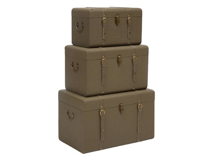 3er-Set Truhen grün 38x60x37.5cm