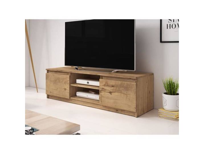 Robin - meuble TV - 120 cm - style industriel - Bois