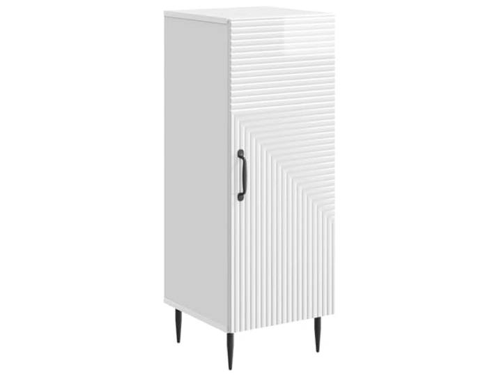 LASWWQMRF Sideboard Hochglanz Weiß 33x34,5x89,5 cm Beistellschrank Kompakter Holzwerkstoff Schrank mit verstellbaren Einlegeböden für Esszimmer, Wohnzimmer und Flur.