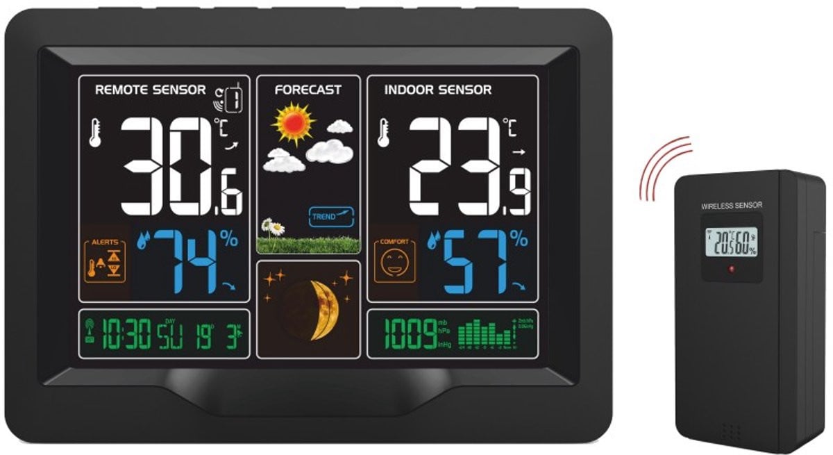 Terdens Ring Elektronische Thermometer – Draadloos – Binnen en Buiten – Zwart