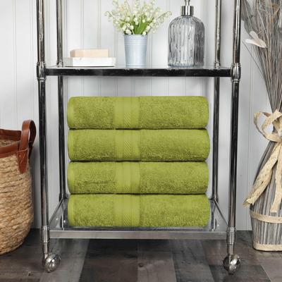 Superior Cotton Solid Highly-Absorbent Bath Towel - (Set of 4)