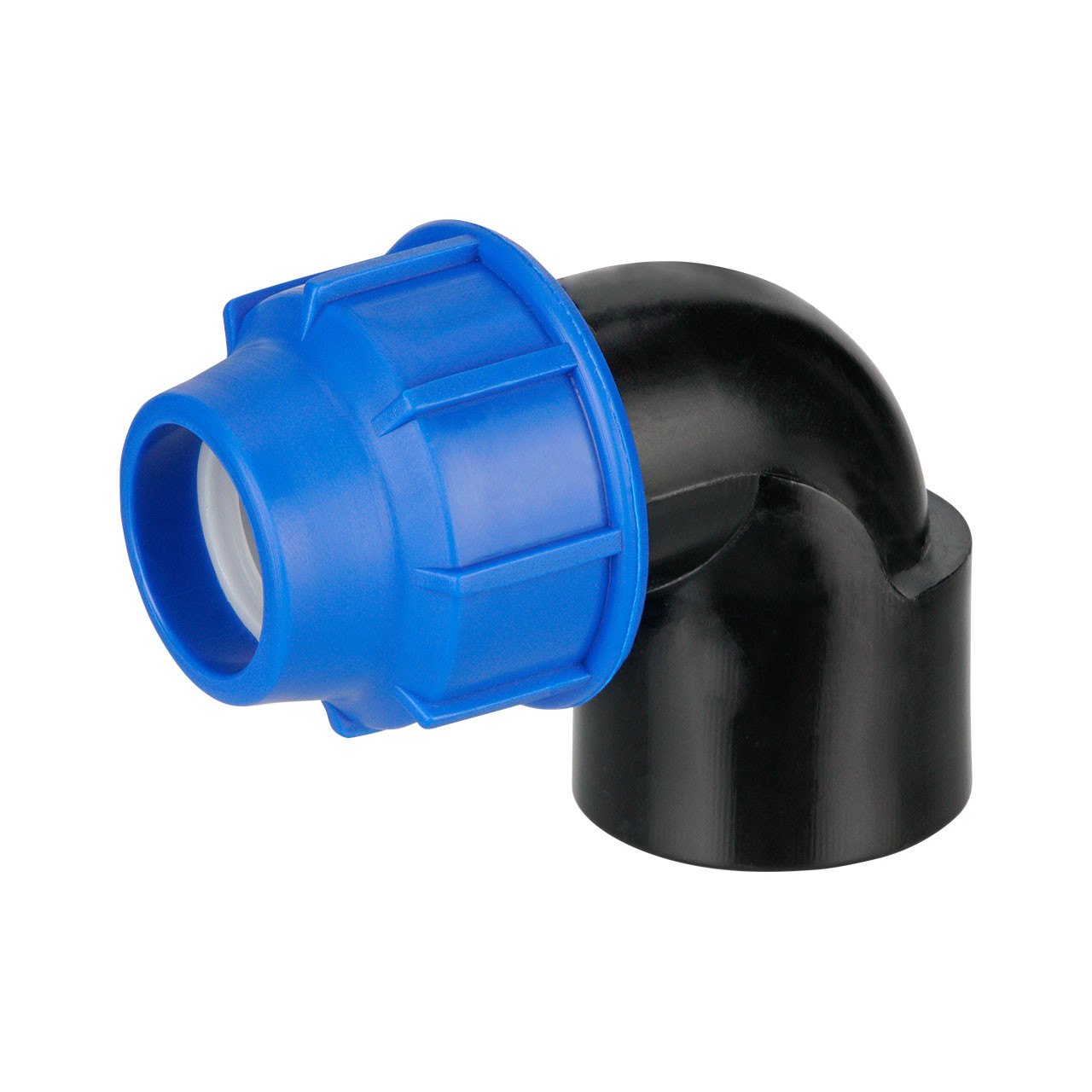 REKUBIK PE Winkel 90° Klemmverbindung x Innengewinde 63mm x 2" IG 16835-8-G
