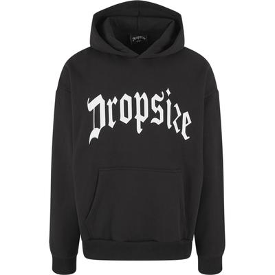 Kapuzenpullover DROPSIZE "Dropsize Herren Heavy Logo Design Hoodie", Herren, Gr. M, schwarz, 70% Baumwolle, 30% Polyester, Rundhals, Pullover Kapuzenpullover