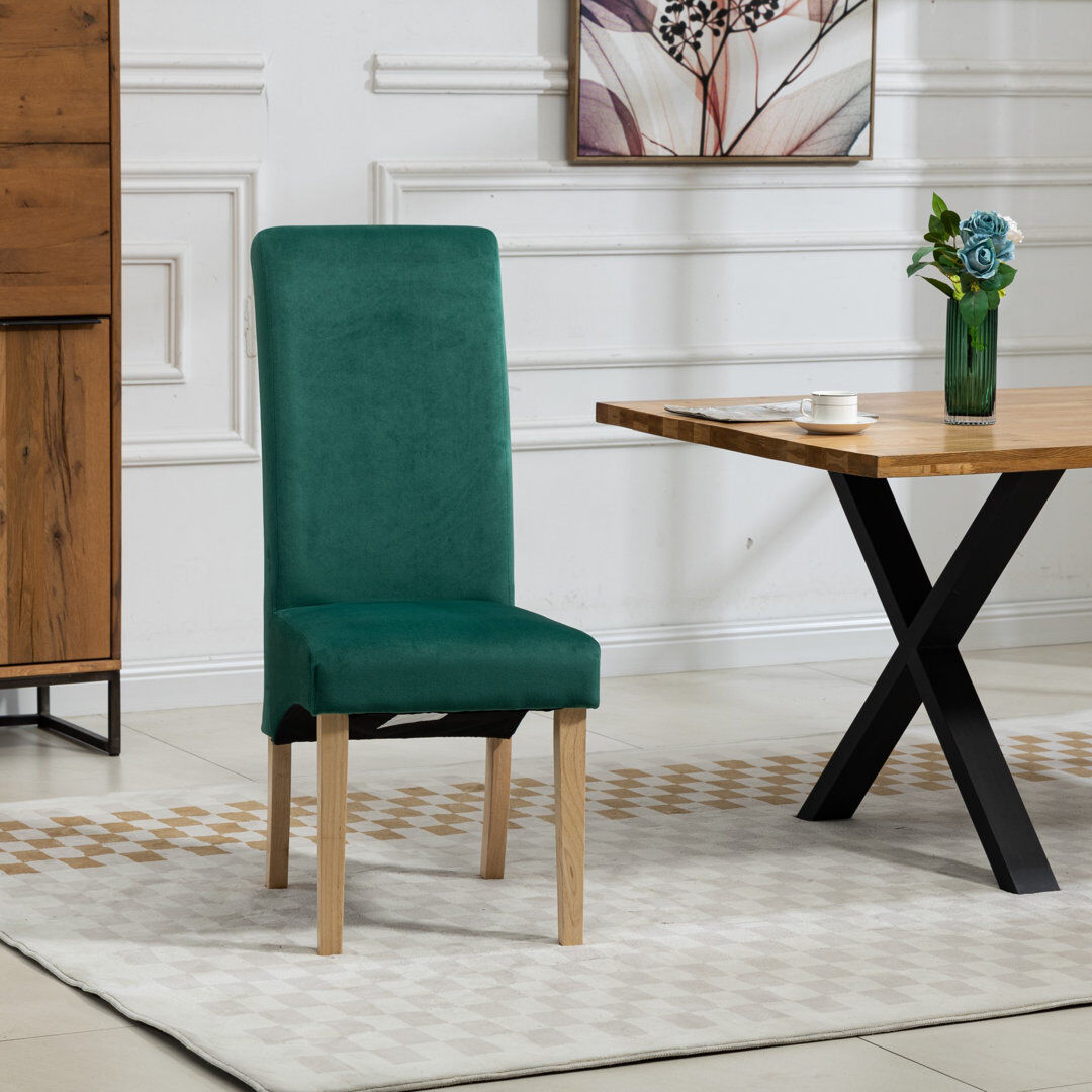 Rosalind Wheeler Rimini 0cm H Upholstered Dining Chair Velvet/Green 0cm H X 0cm W X 0cm D