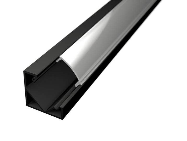 LED Strip Profiel - Velvalux Profi - Zwart Aluminium - 1 Meter - 18.5x18.5mm - Hoekprofiel