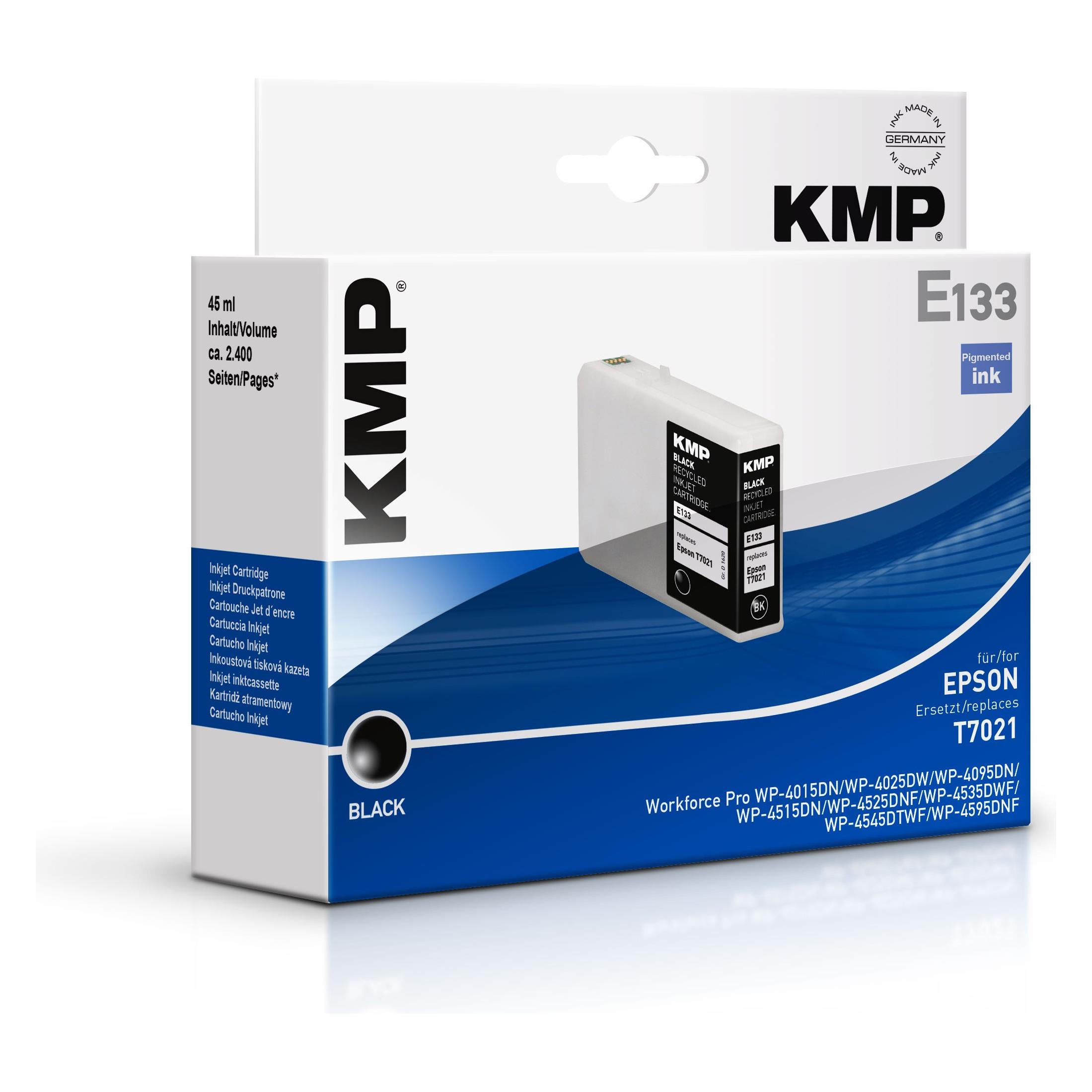 KMP E133 Tintenpatrone kompatibel mit Epson T7021 (BK) (1620,4001)
