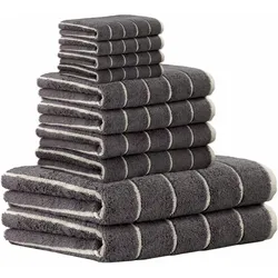 CAWÖ Handtuch Set, 10-tlg. - C Balance, 2x Duschtuch, 4x Handtuch, 4x Gästetuch Anthrazit / Set