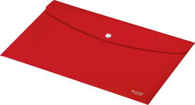 Leitz® Sammelmappe Recycle, Format A4, Druckknopfverschluss, blickdicht, Blauer Engel, Recyclingkunststoff, rot
