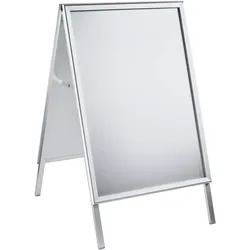 Kundenstopper A1 Outdoor SOLID-STOP 32 mm | Gehrung | silber, Aluminium