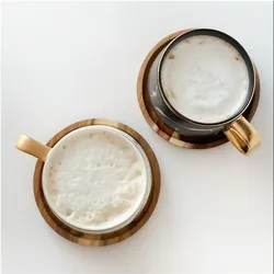 Intirilife, Tasse, Teetasse mit Holz Untersetzer (200 ml, 2x)