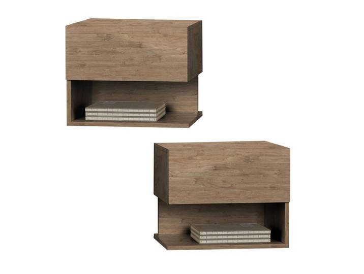 BMG Möbel Nachtschrank Faro 2 (Nachtkonsole) grifflose Schublade, wandhängend, links rechts montierbar
