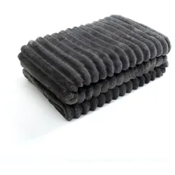 Kuscheldecke Wolke 150 x 200 cm Polyester Grau Anthrazit