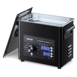 VEVOR Ultraschallreiniger professionelles Ultraschallreinigungsgerät mit Drehknopfsteuerung 3 L, Reinigungsgerät mit Korb & Reinigungskugel, Ultraschallgerät für Uhren Rasierer Schmuck Münzen