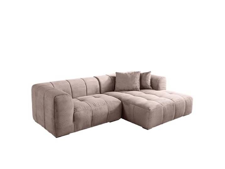 Riess Ambiente Modernes Ecksofa Zero Gravity - 240cm - Greige Cord 3-Sitzer Couch L-Form Eckcouch Sofa