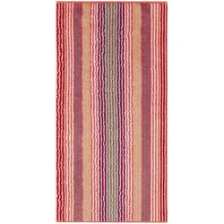 Handtuch UNIQUE Streifen (BL 50x100 cm) - rot - BL 50x100 cm