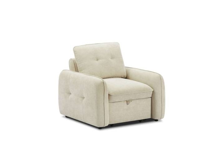 Fauteuil convertible chenille 1 place beige