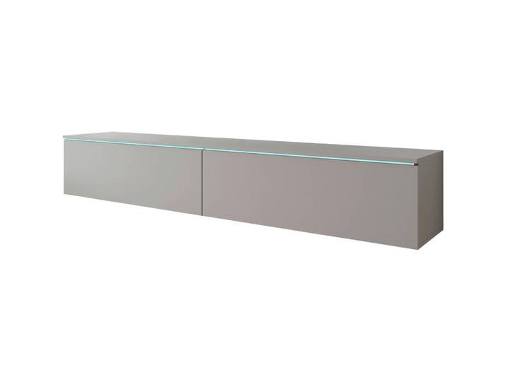 P & B Lowboard D180, Grau, Kunststoff, kaltweiß, 180x30x33 cm, Fsc, stehend, hängend, Beleuchtung, Wohnzimmer, Wohnwände, Lowboards, Lowboards stehend