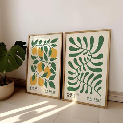 Uplift Picks Matisse Wall Art Bohemian Floral Prints Mid Century Modern Minimalist Set 04 30x40 Cm