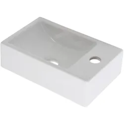 Plieger, Waschbecken, Houston Fontein 37x23 cm mit Kranloch rechts weiss (0276168) (230 mm, 370 mm)