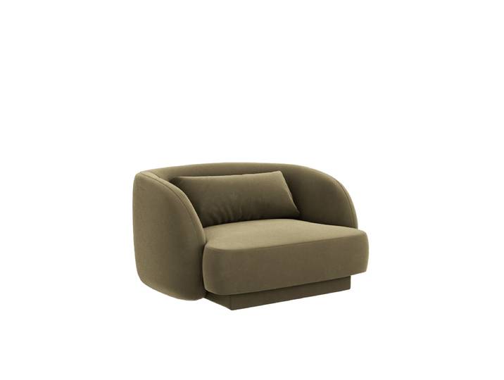 Design Sessel „Tulum“ Samt Olivgrün chosen by Bloomingloft
