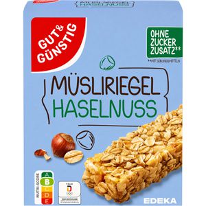 Gut&Günstig Müsliriegel Haselnuss, je 25 g, 8 Riegel