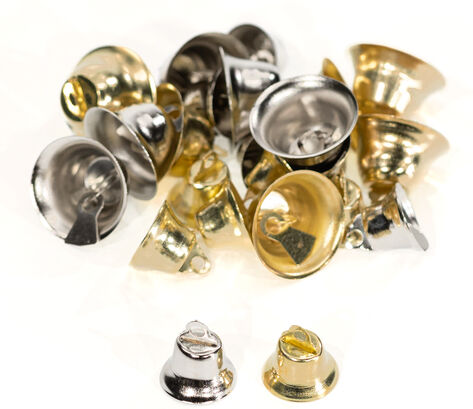 Metall-Glöckchen, gold und silber, 1,5 cm und 2,2 cm, 24 Stück