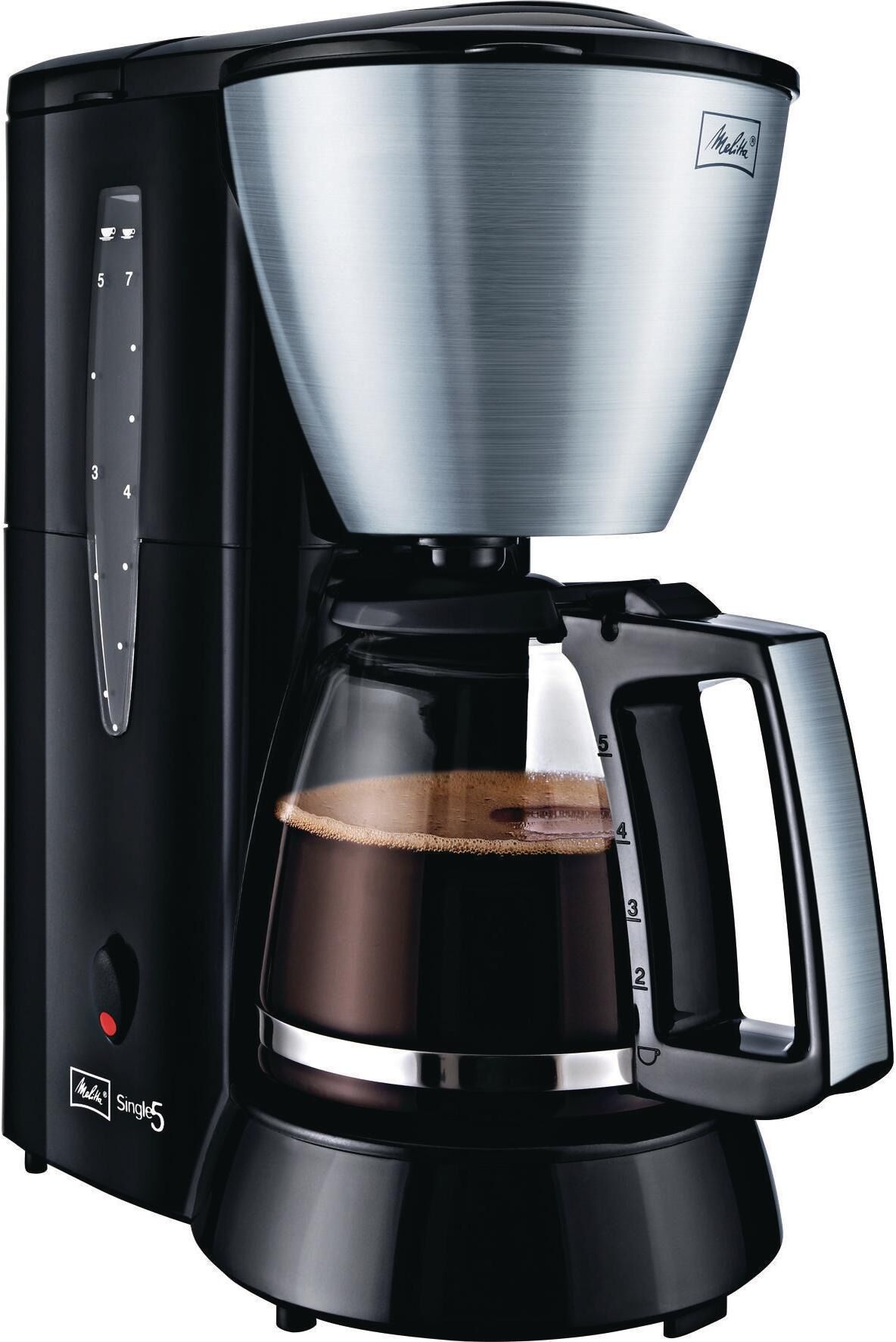 Melitta Filterkaffeemaschine "Single 5 Edelstahl", schwarz, 5, Kaffeemaschinen, Filterkaffeemaschine schwarz 5