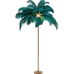 KARE DESIGN Stehlampe Feather Palm Alu, Eisen, Stahl & Metall Grün