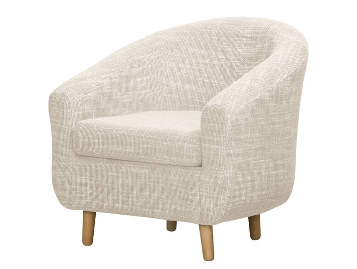 Sessel Beige Webstoff Krupa 74 x 74 x 70cm